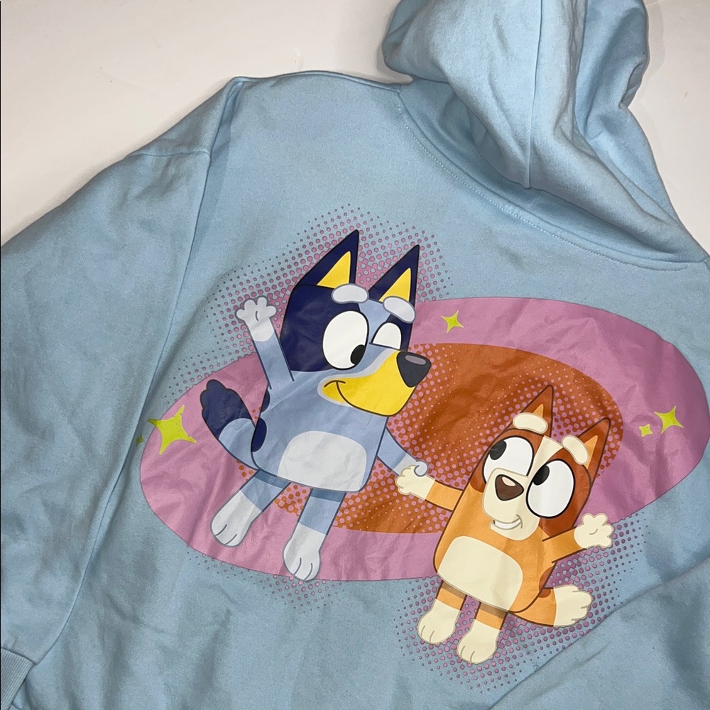 Bluey Adult Hoodie - Light Blue - Picture 4 of 7